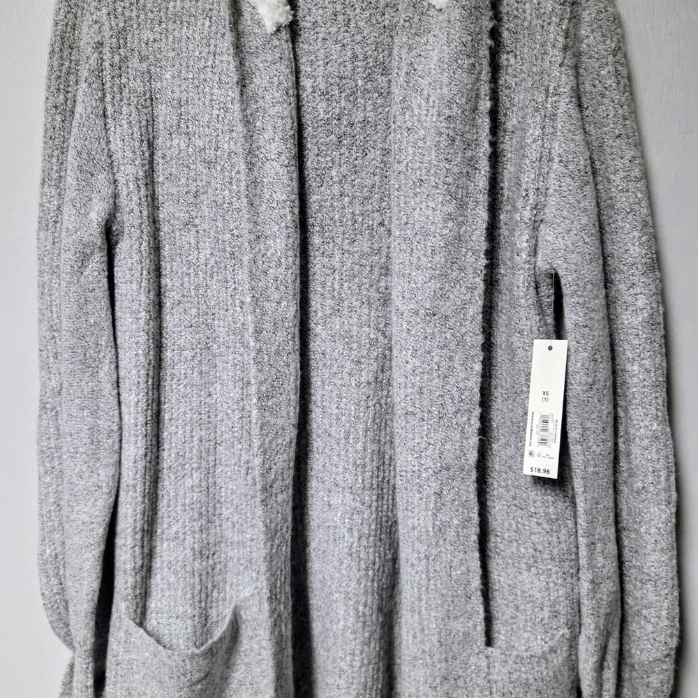 No Boundaries Cozy Gray Women's Cardigan New With Tags